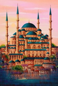 S. A. Noory, 24 x 36 Inch, Acrylic on Canvas, Cityscape Painting, AC-SAN-245 S. A. Noory, 24 x 36 Inch, Acrylic on Canvas, Cityscape Painting, AC-SAN-245